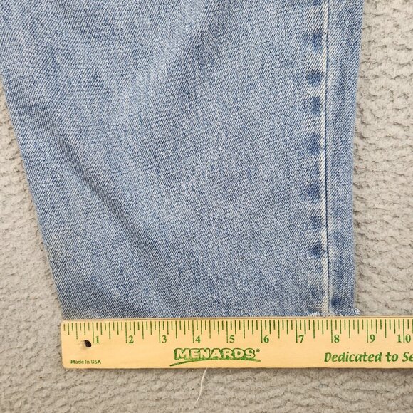 Levi's 550 Relaxed Fit Straight Leg Light Wash Denim Jeans Mens 36x32 Raw Hem - Picture 4 of 13